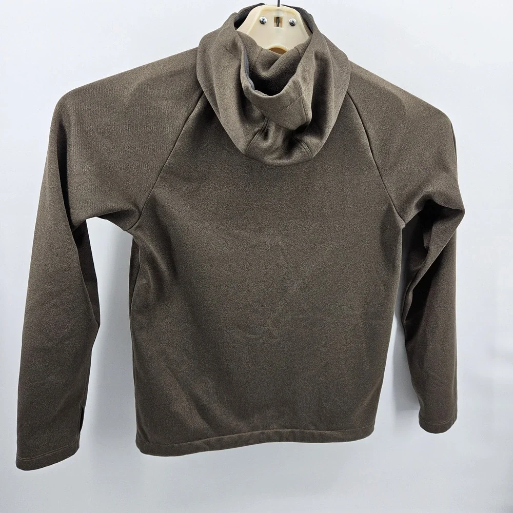 The North Face A4B9 Hoodie Mens S Brown Full Zip Stretch Fleece Thumbholes